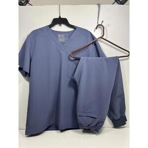 Men’s Figs Scrub Set -  Blue (Top: Large, Jogger Bottoms : S)